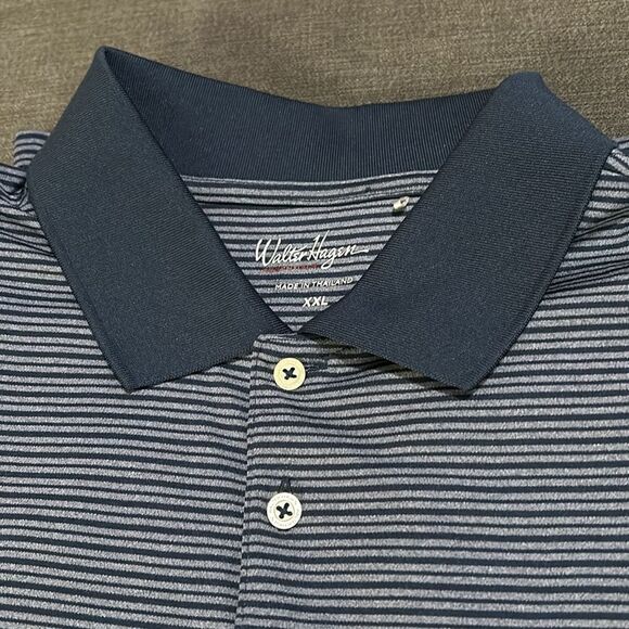 Walter Hagen Other - Walter Hagen Navy Striped Men’s Golf Polo- XXL
